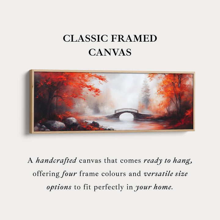 Herfstlandschap Panoramisch Lang Smal Muurkunst Ingelijst Canvas