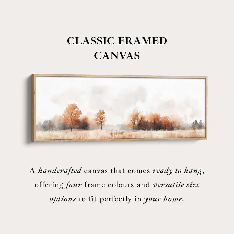 Muted Autumnal Forest Long Horizontal Skinny Wall Art