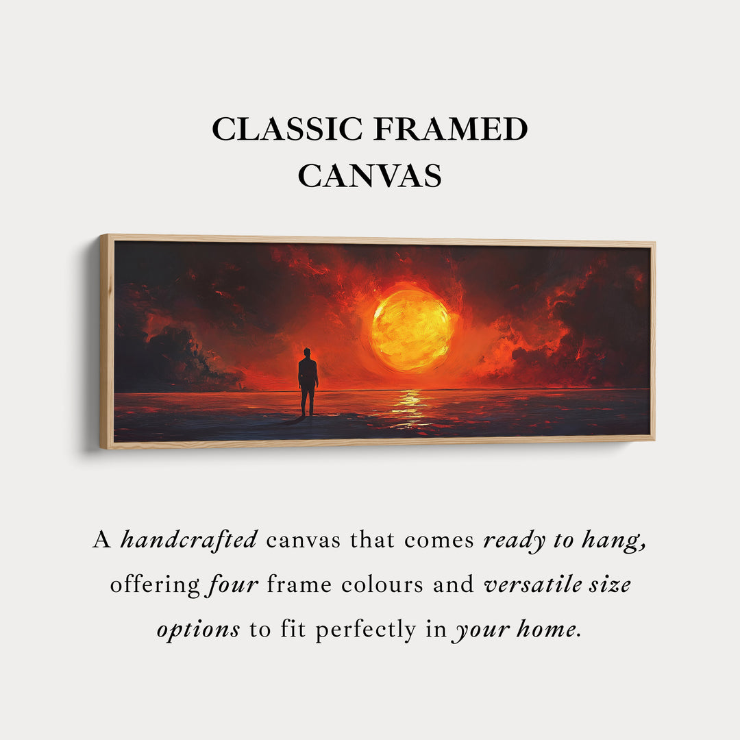 Abstracte zon lange wanddecoratie