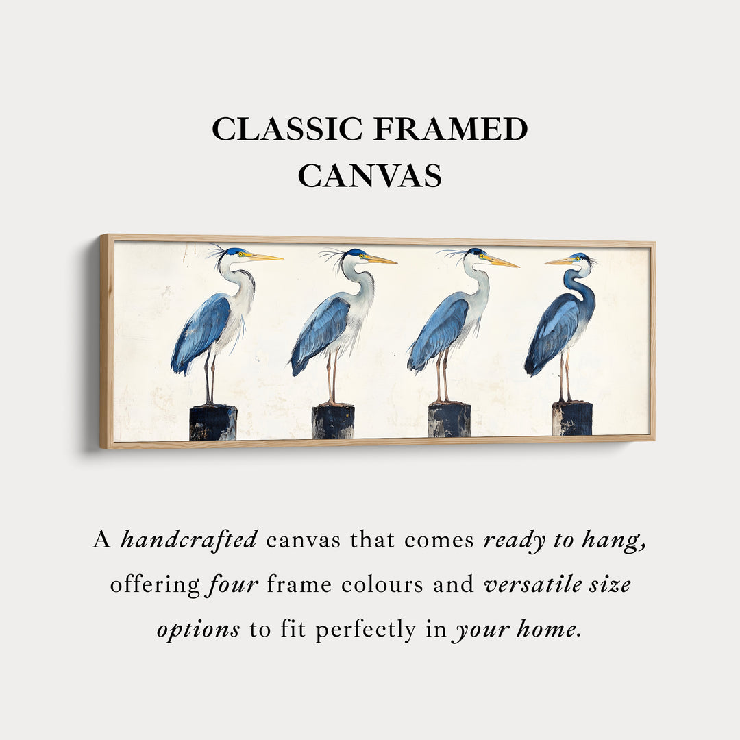 De Reigers Boven Beddecoratie Ingelijste Canvas Wanddecoratie