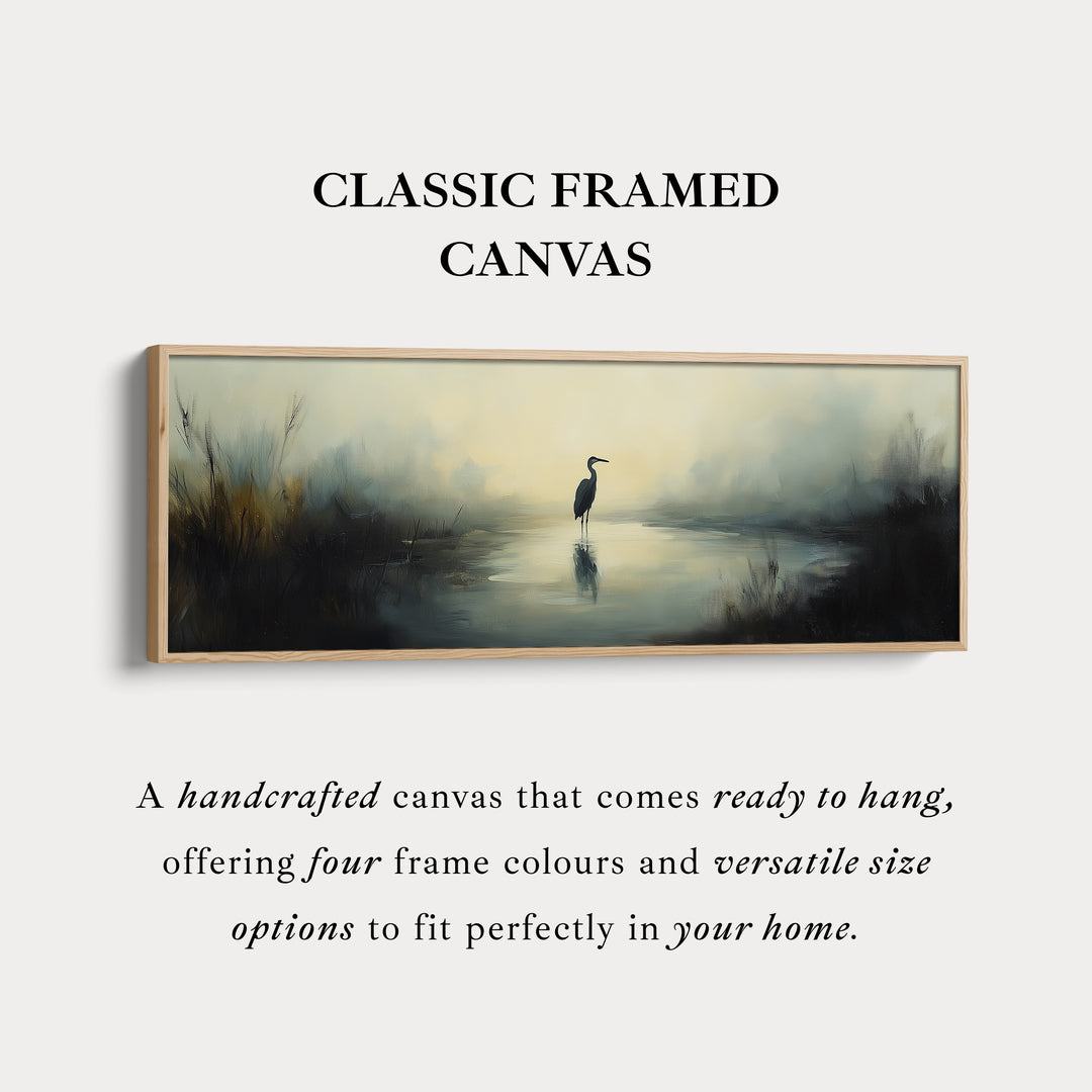 Gedempte Reiger Boven Beddecoratie Ingelijst Canvas Wanddecoratie