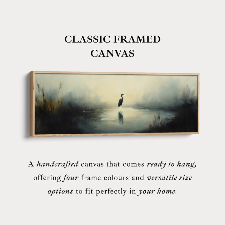 Gedempte Reiger Boven Beddecoratie Ingelijst Canvas Wanddecoratie