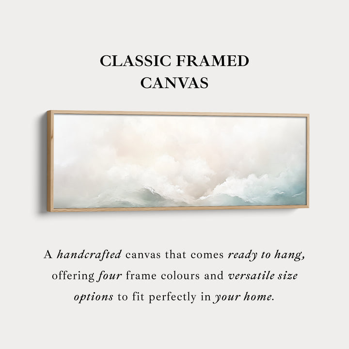 Neutraal Abstract Wolk Breed Geïnlijst Boven Bed Muurkunst