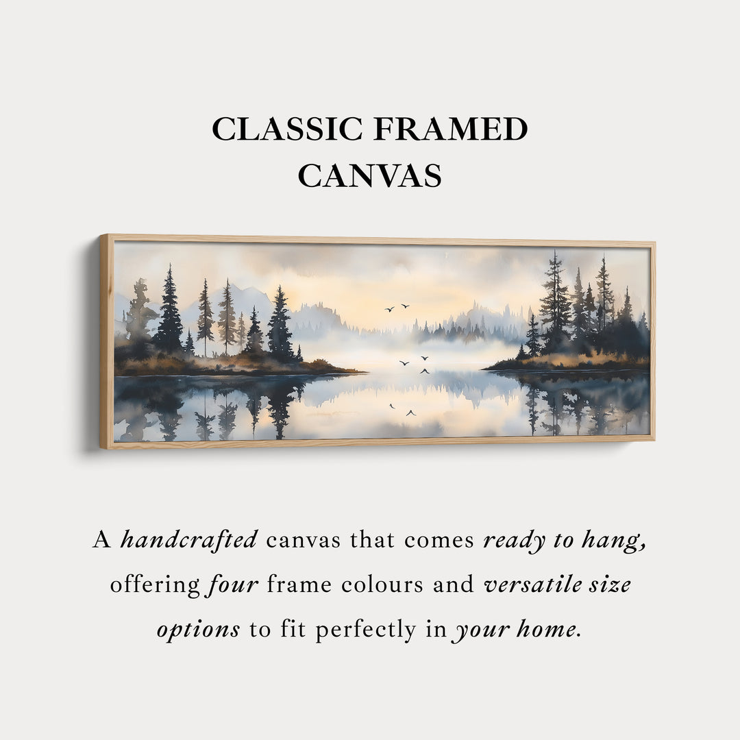 Watercolour Landscape Above Bed Decor Framed Canvas Wall Decor
