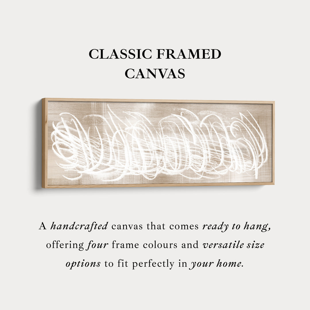 Abstracte witte panoramische grote ingelijste wanddecoratie