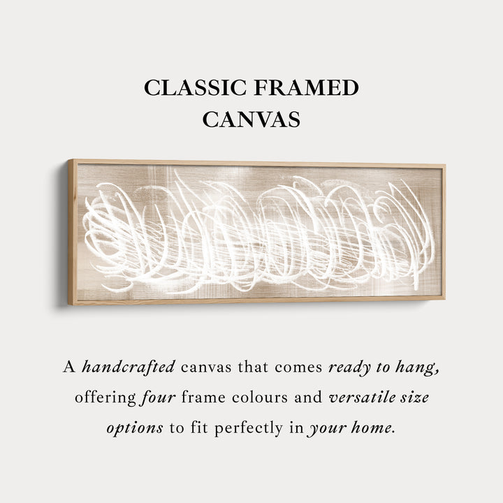 Abstracte witte panoramische grote ingelijste wanddecoratie