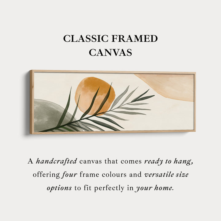 Beige & groene botanische panoramische grote ingelijste wanddecoratie