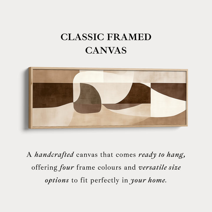 Beige abstract boven bed ingelijste canvas wanddecoratie