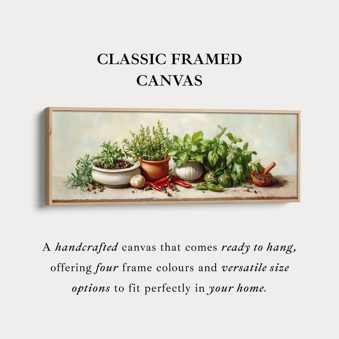 Horizontale keuken wanddecoratie ingelijste canvas