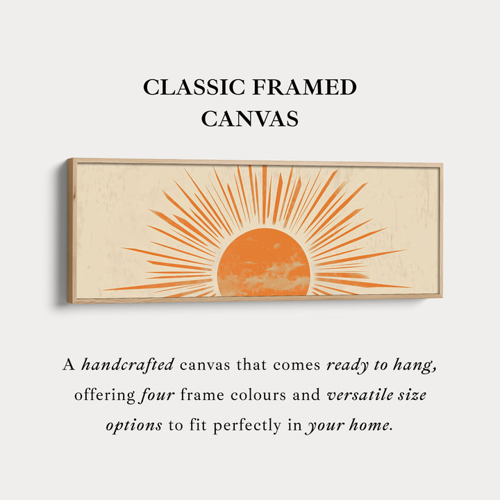 Boven Bed Zonsondergang Horizontale Muurdecoratie Lang Smal