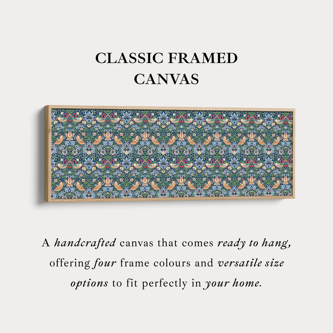 William Morris Aardbeiendief Blauw Smal Lang Muurkunst