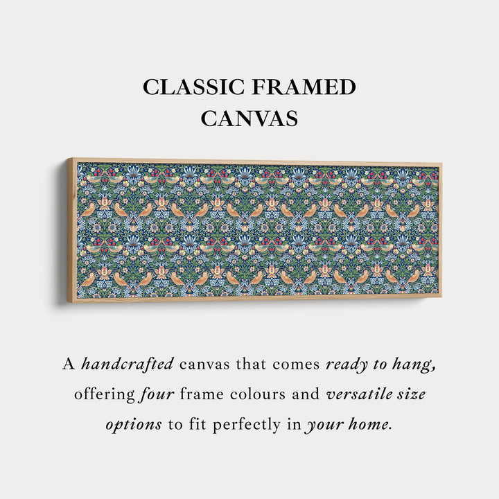 William Morris Aardbeiendief Blauw Smal Lang Muurkunst