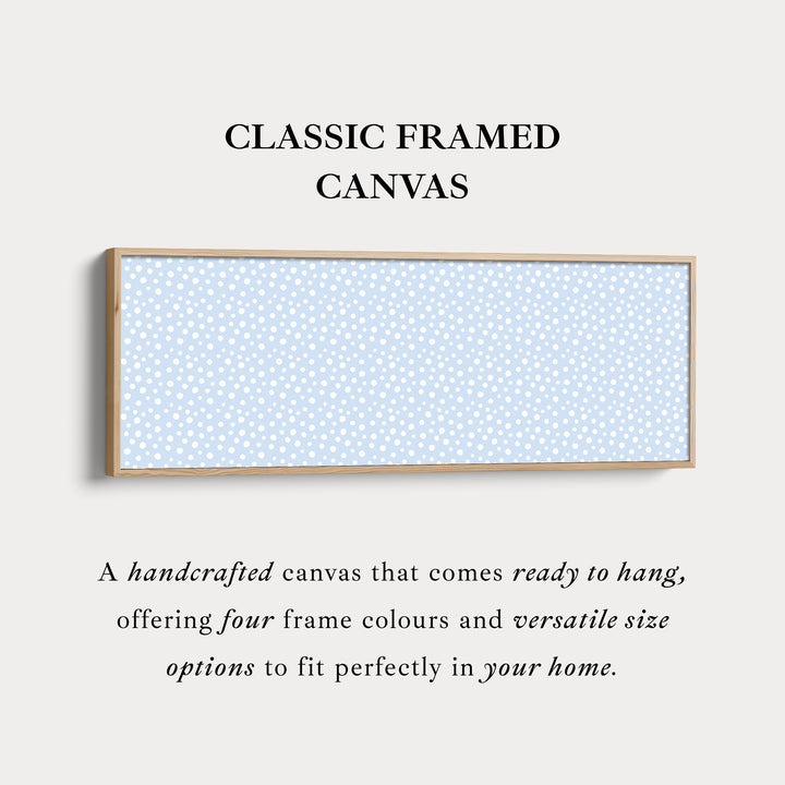 Blauwe polkadot slanke horizontale wanddecoratie