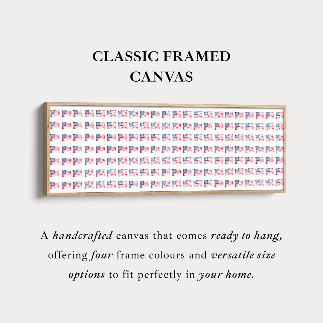 Horizontale wanddecoratie kleine Amerikaanse vlaggen VS