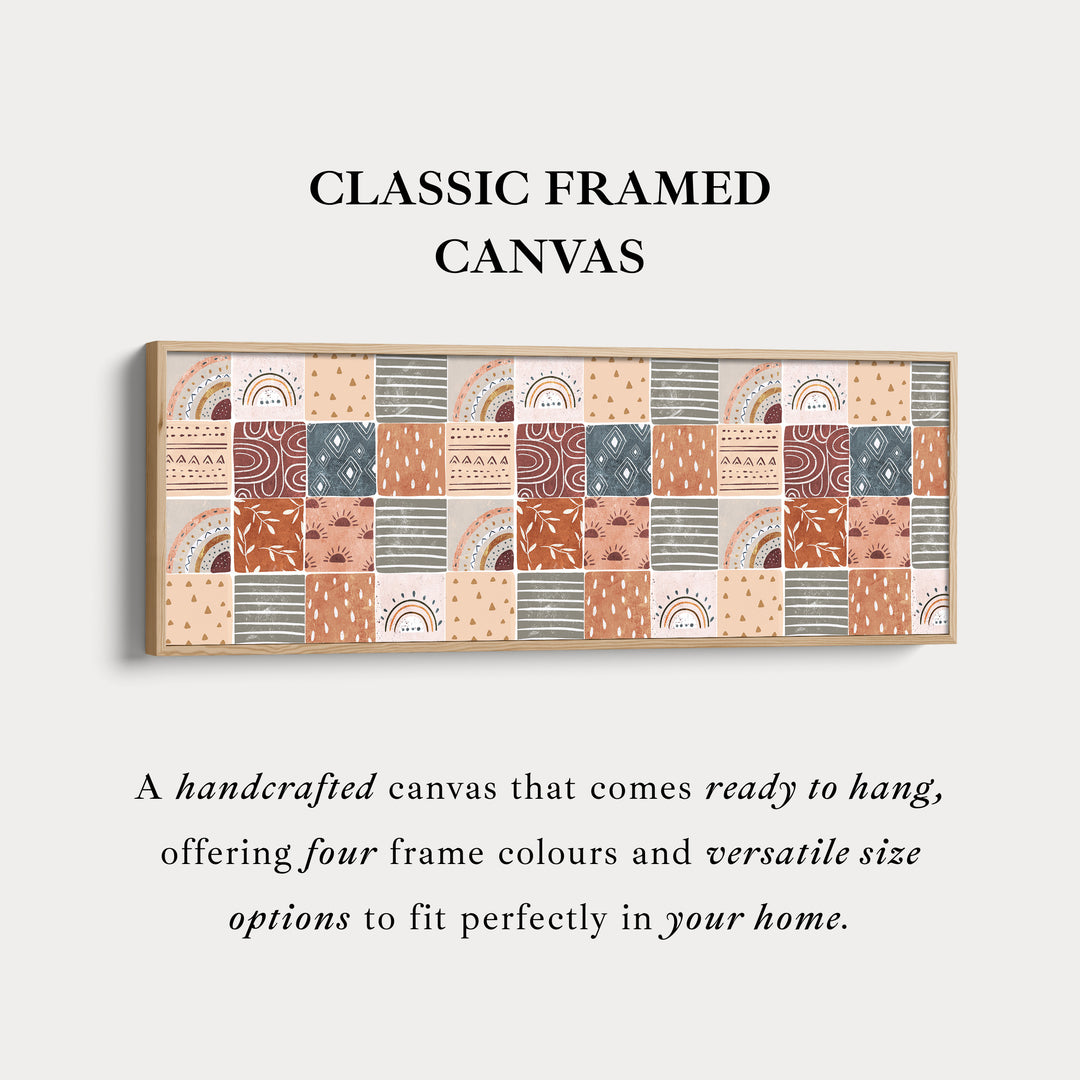 Horizontale wanddecoratie gedempt boho patroon