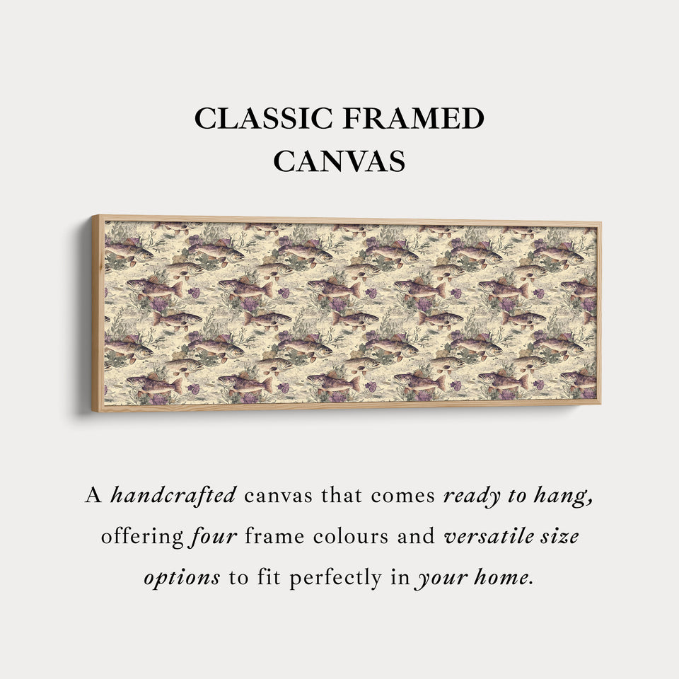 Vintage Fishing Slim Panoramic Narrow Wall Art
