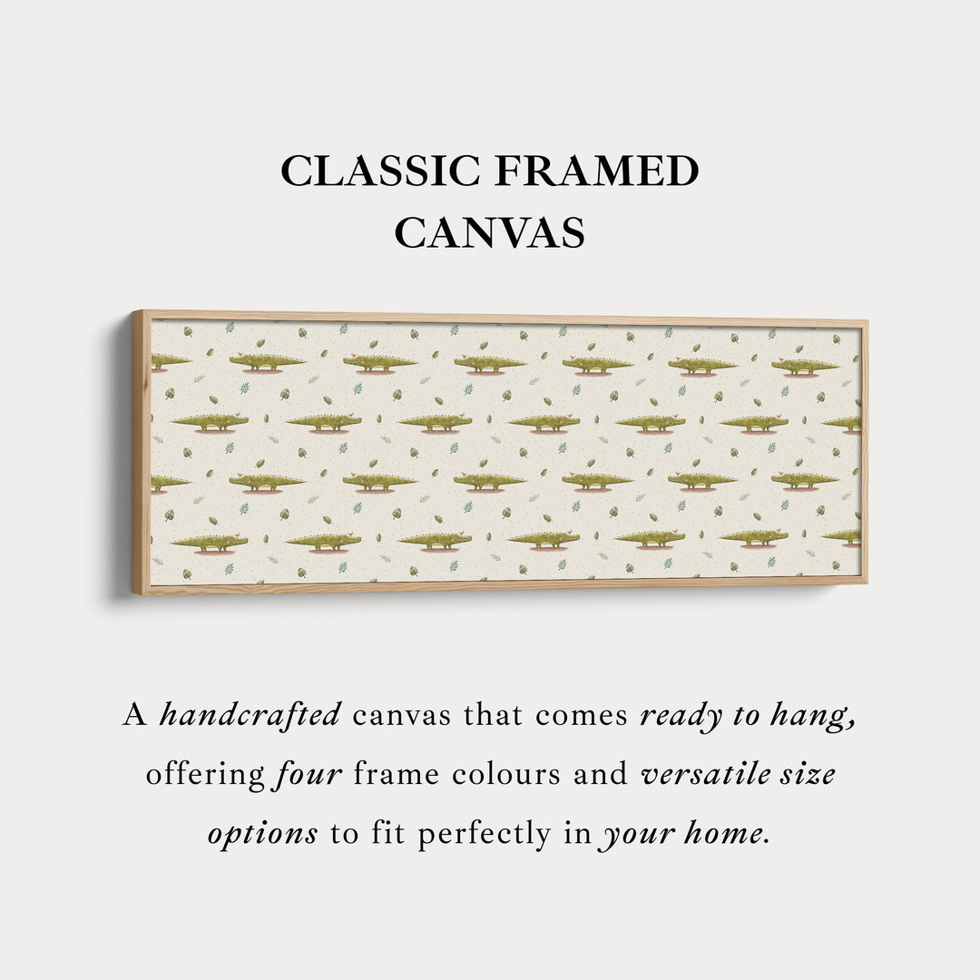 Schattige Krokodil Kindercrèche Horizontale Lange Muurdecoratie