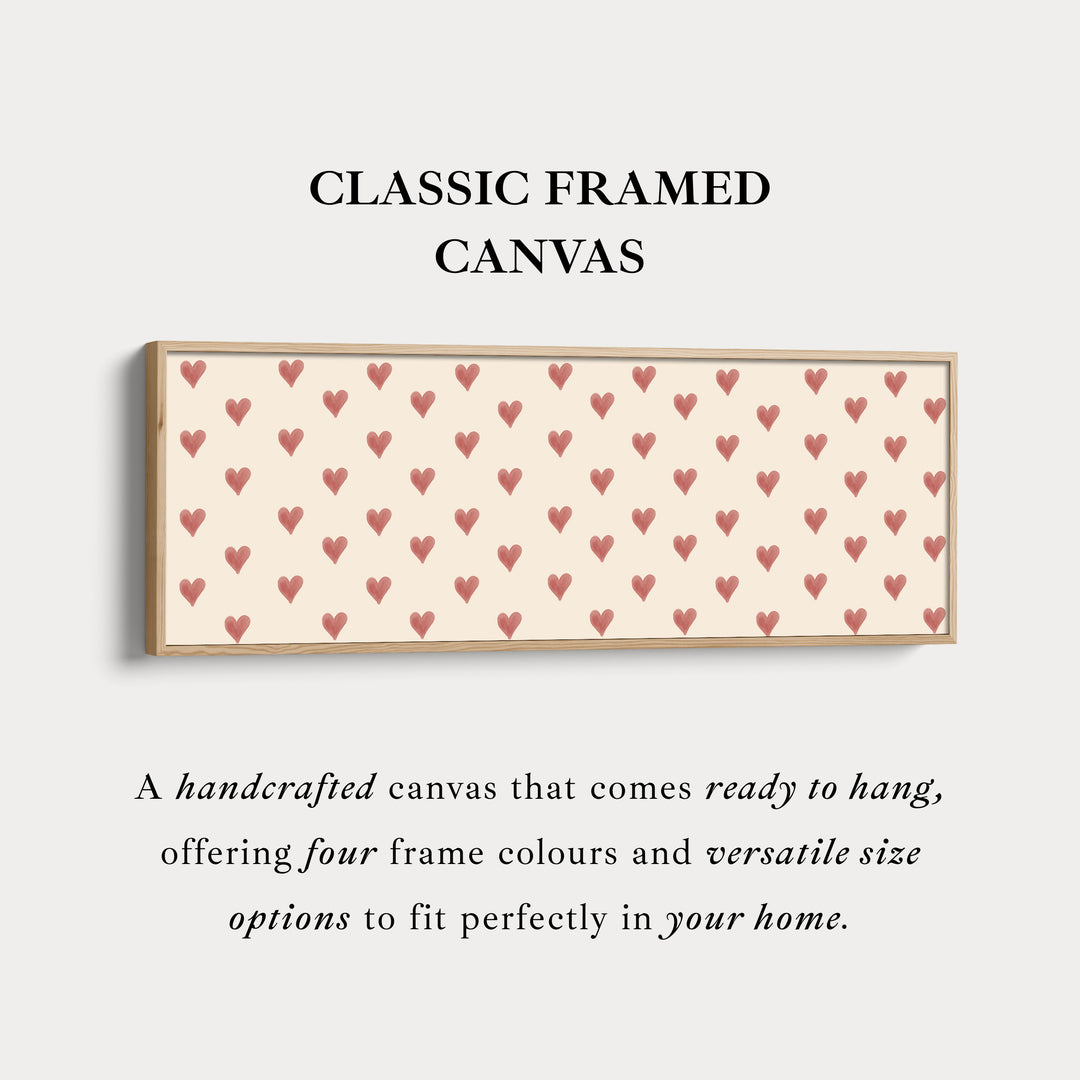 Rode hartjes patroon brede skinny muurkunst