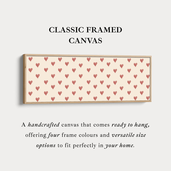 Rode hartjes patroon brede skinny muurkunst