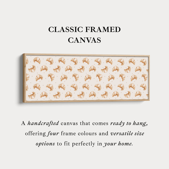 Horizontale keukenmuurkunst glimlachende croissants lang smal