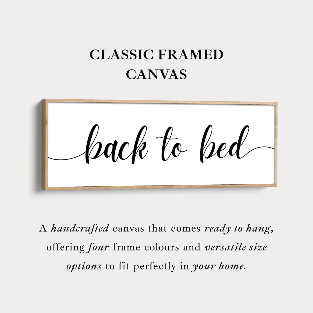 Smalle panoramische wanddecoratie boven het bed 'Terug naar bed'