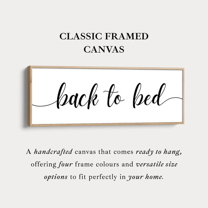 Smalle panoramische wanddecoratie boven het bed 'Terug naar bed'