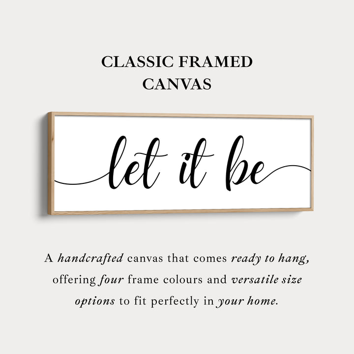 Wanddecoratie boven bed in gastenkamer 'Let It Be'