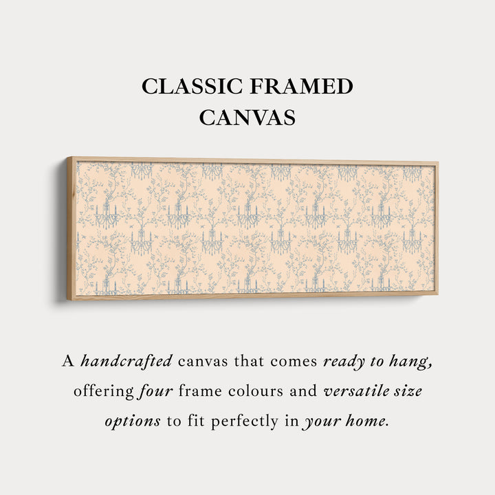 Vintage French Blue & Beige Long Narrow Wall Art