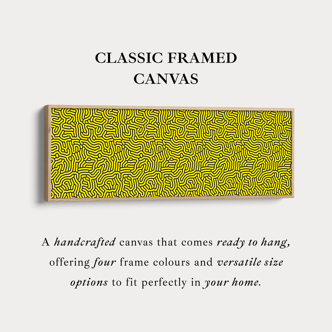 Geel & Zwart Geometrisch Organisch Patroon Lange Muurkunst