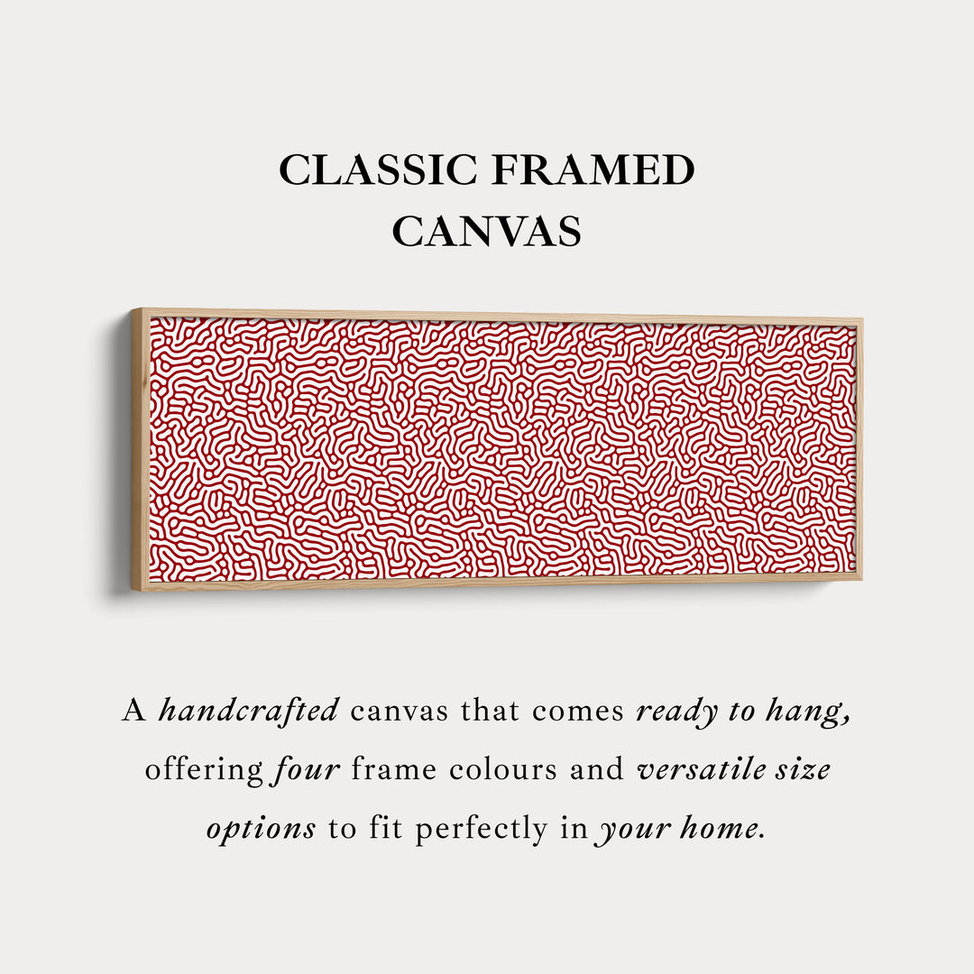 Rood-wit koraalpatroon panoramische wanddecoratie