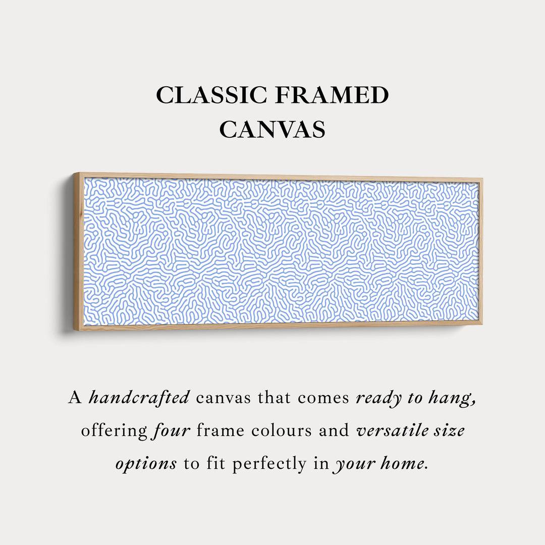 Blauwe en witte koraalpatroon panoramische wanddecoratie