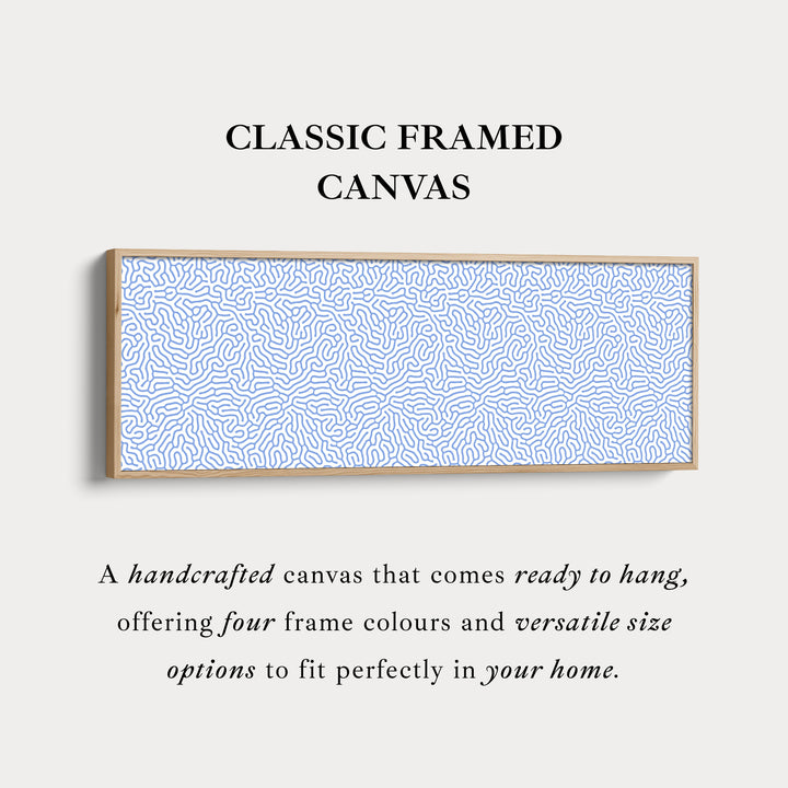 Blauwe en witte koraalpatroon panoramische wanddecoratie