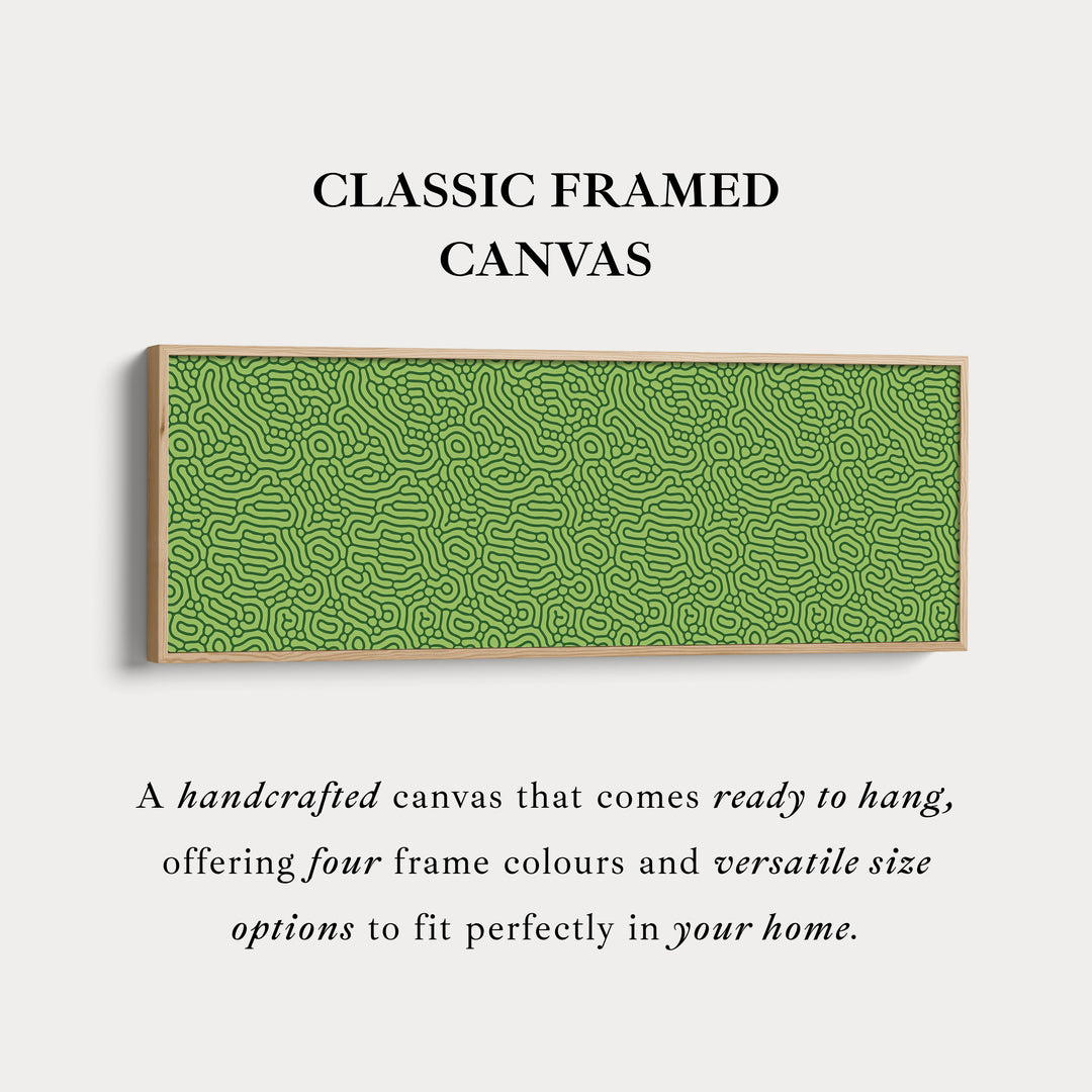 Groen Organisch Patroon Panoramische Lange Wanddecoratie