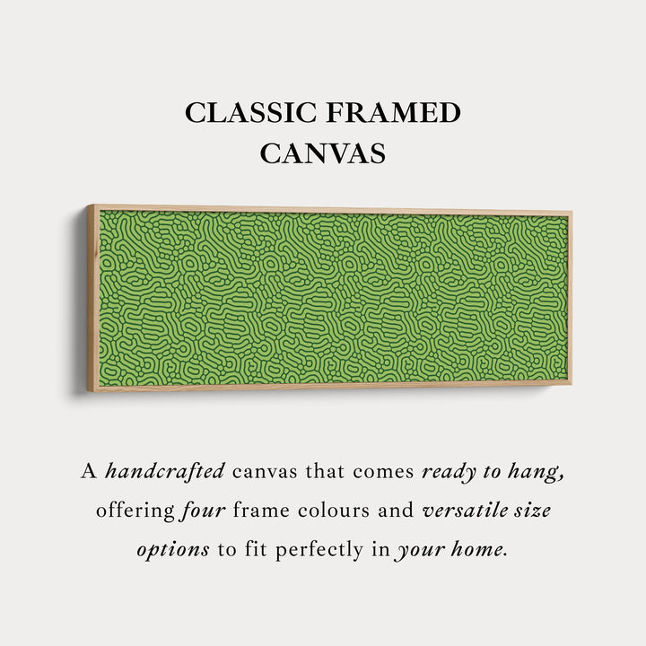 Groen Organisch Patroon Panoramische Lange Wanddecoratie