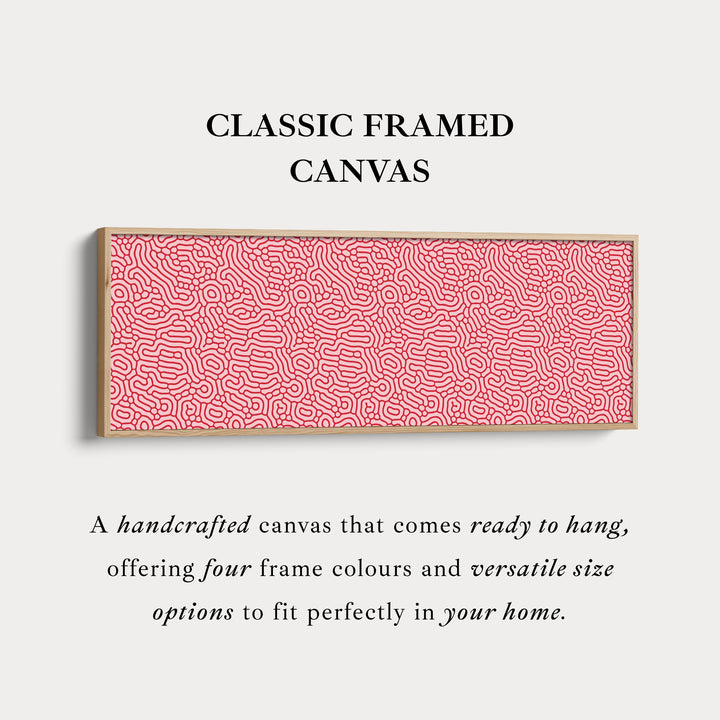 Rood & Roze Organisch Patroon Panoramische Lange Wanddecoratie