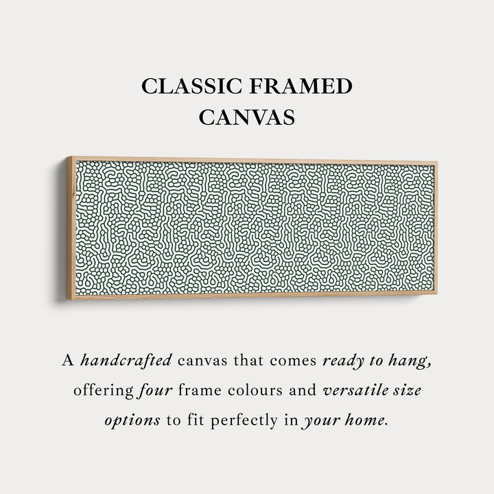 Groen & Wit Organisch Patroon Horizontale Lange Wanddecoratie