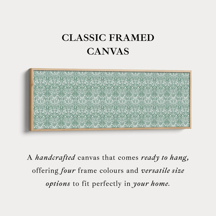 Panoramische wanddecoratie groen & wit William Morris