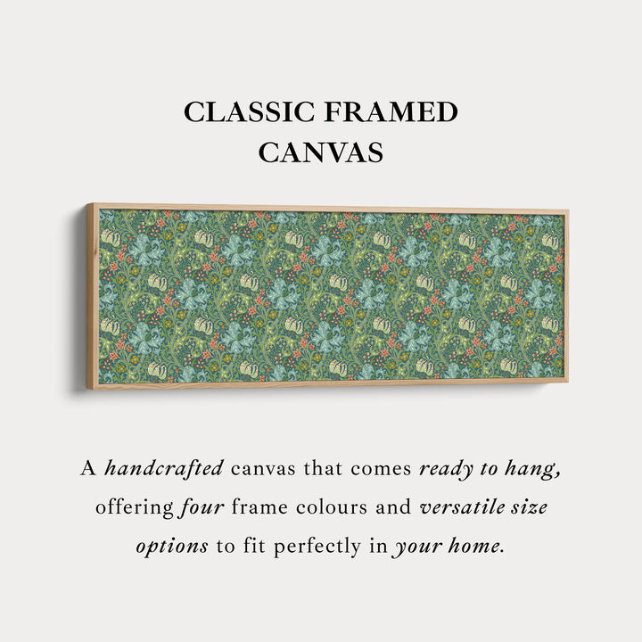 Horizontale lange wanddecoratie William Morris gouden lelie