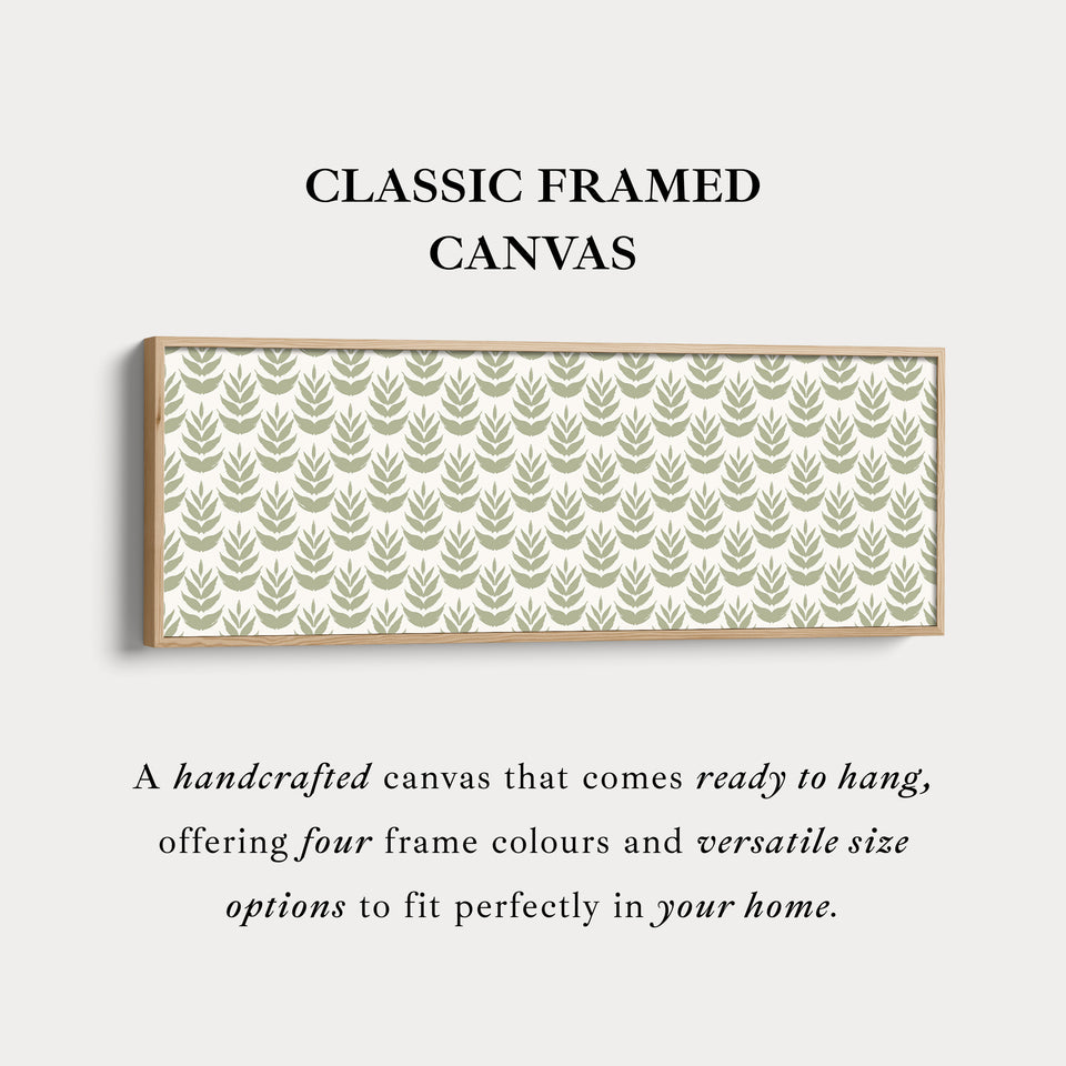 Long Narrow Wall Art Green Boho Leaves