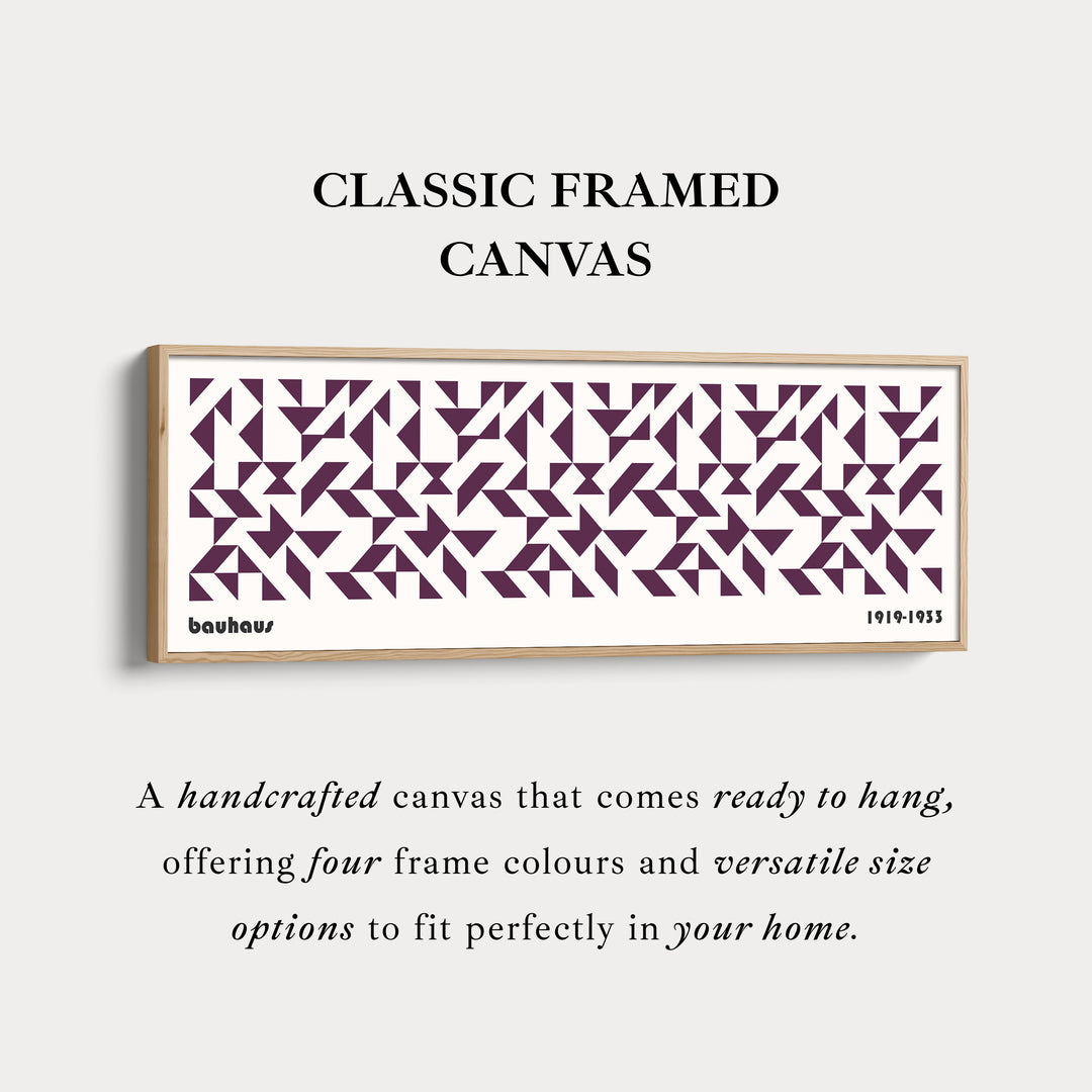 Panoramische Wanddecoratie Paarse Bauhaus Ingelijste Canvas