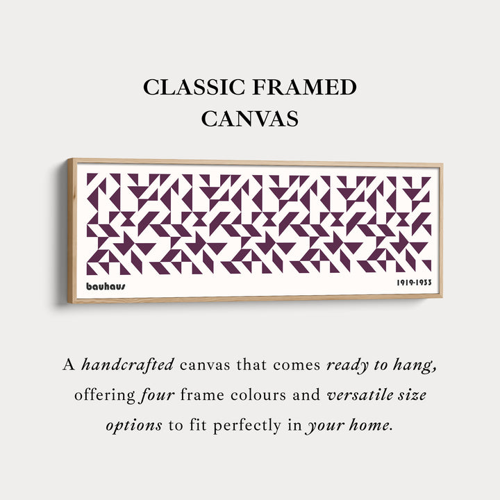 Panoramische Wanddecoratie Paarse Bauhaus Ingelijste Canvas