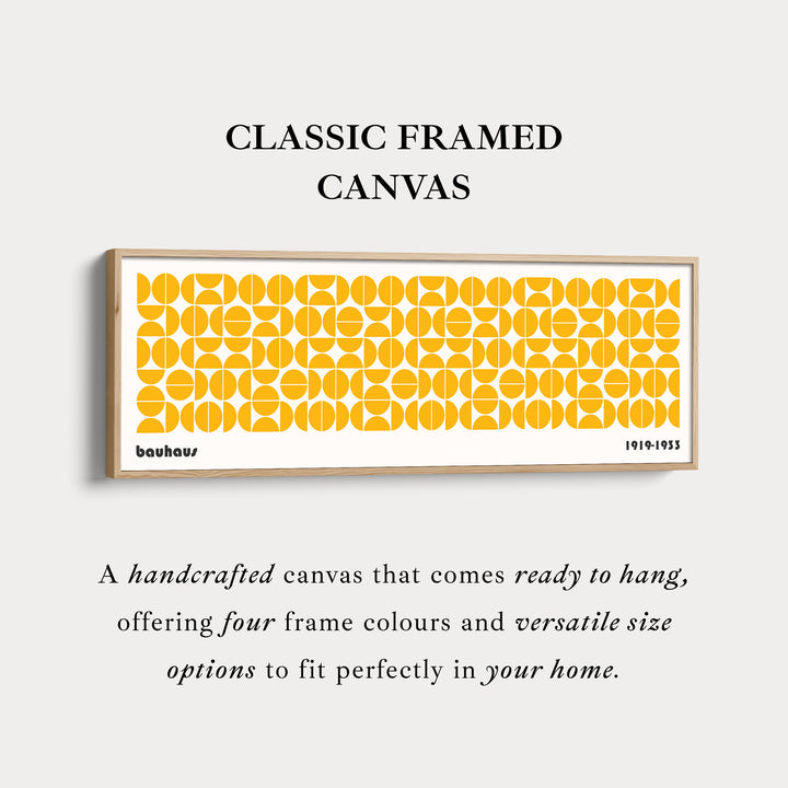 Lange smalle boven bed wanddecoratie oranje Bauhaus