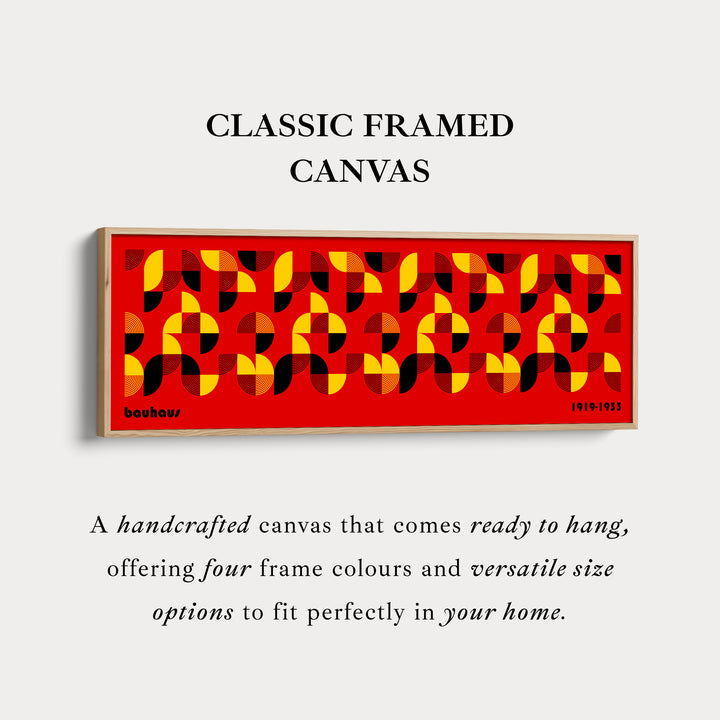 Art mural rouge horizontal au-dessus du lit Bauhaus