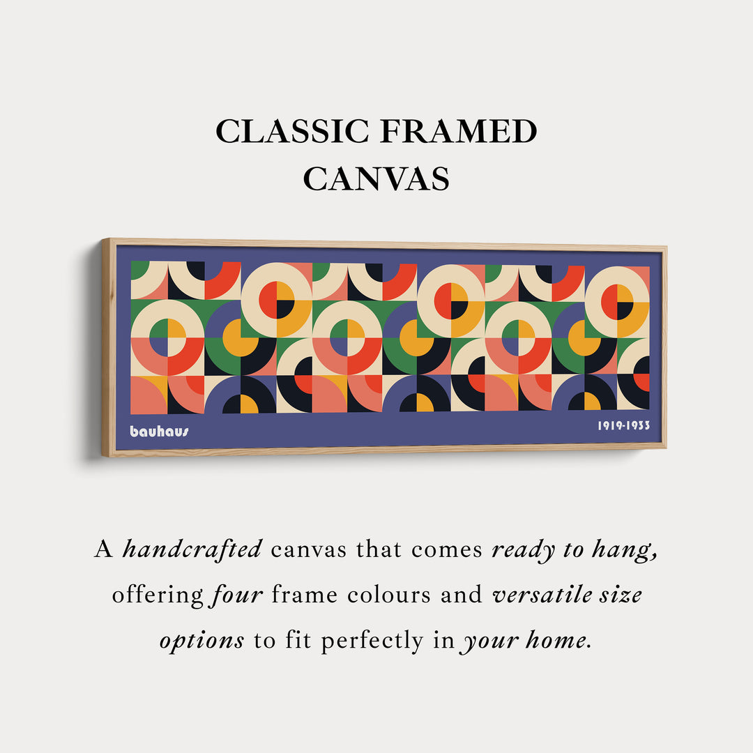 Horizontal Wall Art Violet Blue Bauhaus Large Framed Canvas