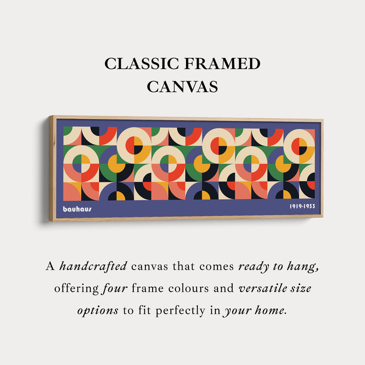 Horizontal Wall Art Violet Blue Bauhaus Large Framed Canvas