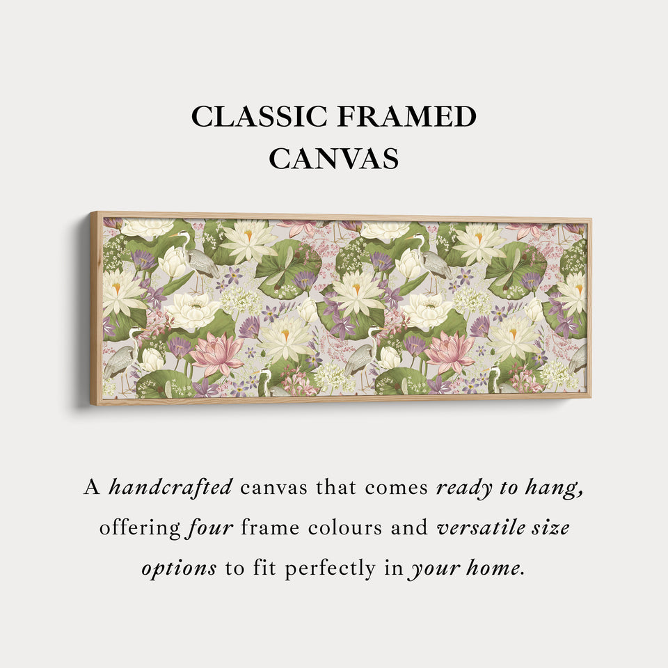 Horizontal Watercolour Iris Flower Botanical Canvas Wall Art