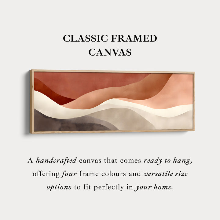 Wide wall art abstract flowing warm earth-toned shapes for living room or bedroom