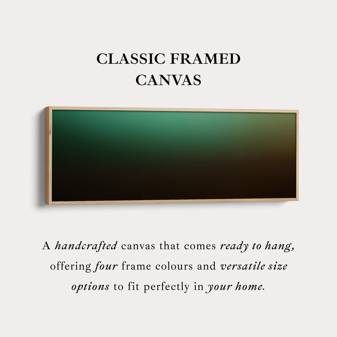 Horizontal Wall Art Green Gradient Long Canvas Modern Above Bed Art Living Room Decor