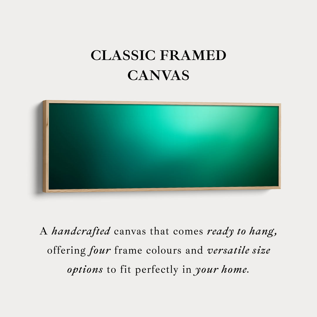 Wide Green Gradient Horizontal Wall Art Long Canvas Calm Modern Decor for Bedroom