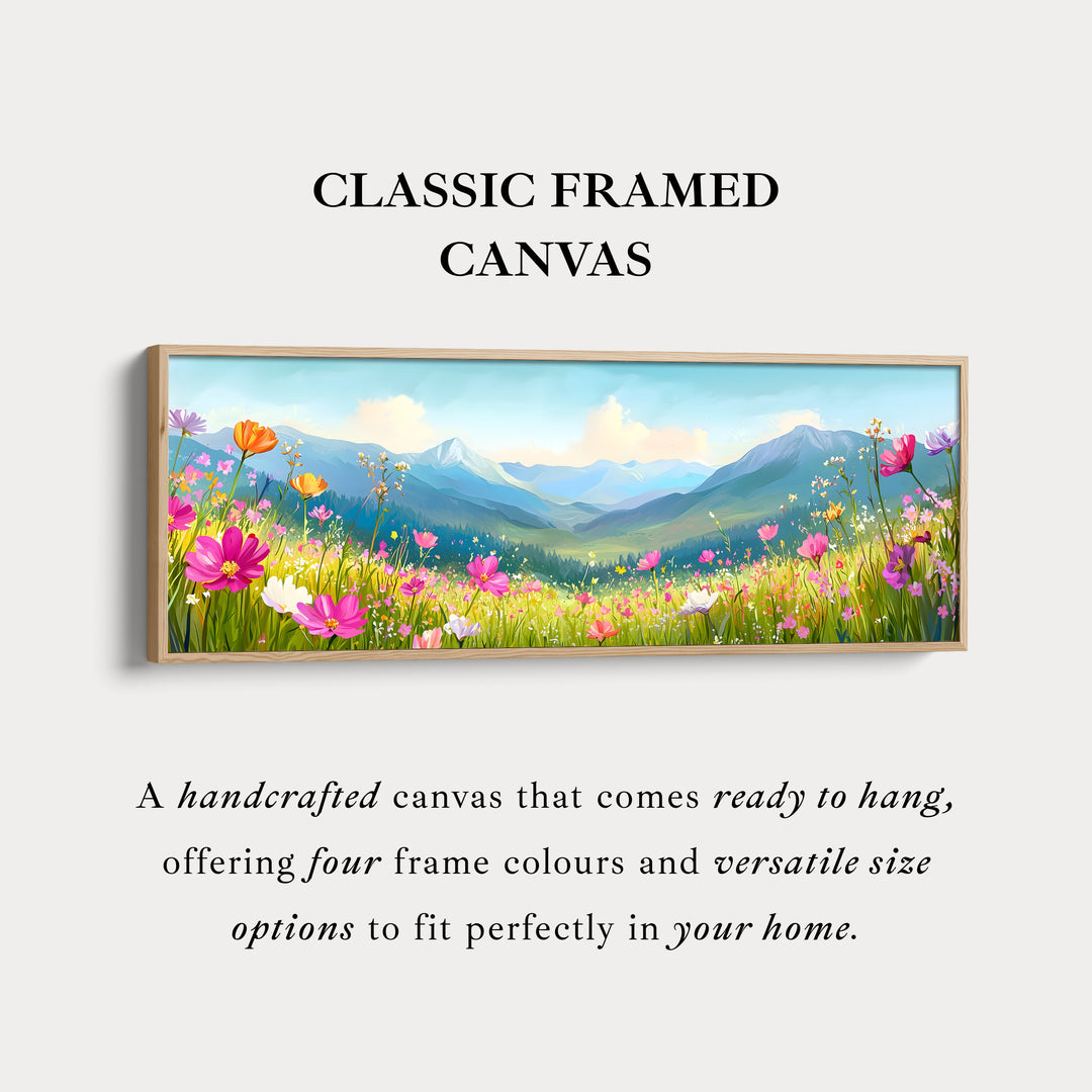 Panoramic Meadow Landscape Wide Wall Art Long Canvas For Living Room